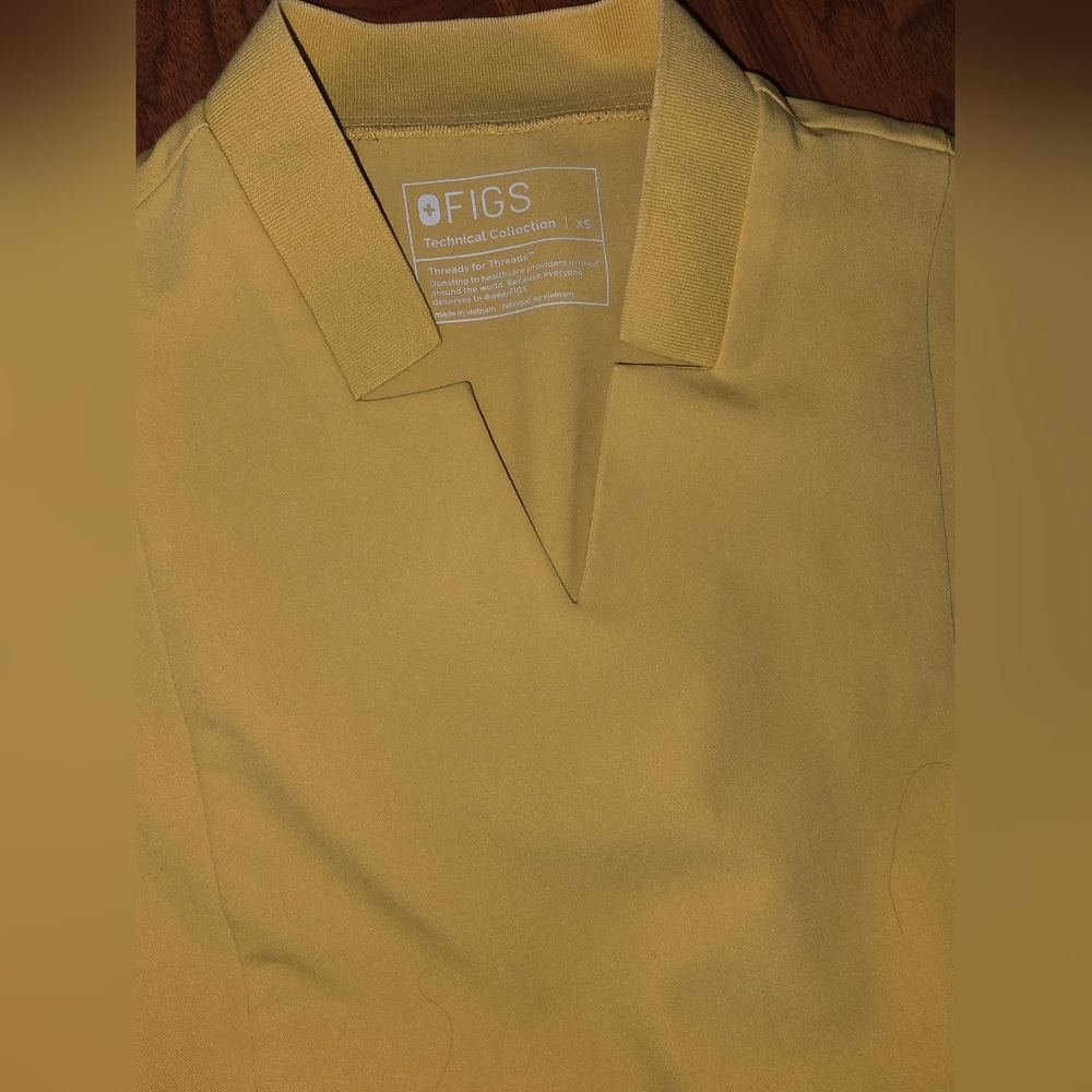 Figs Women's Scrub Top in Mustard Yellow